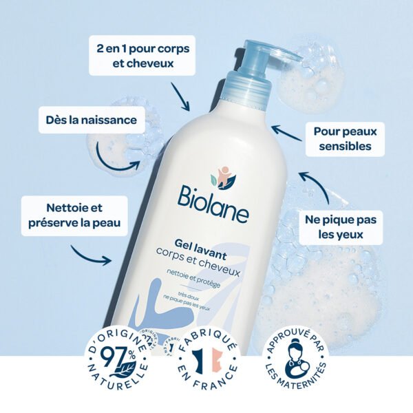 Gel Lavant Corps et Cheveux 2en1 Biolane – Image 3