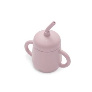 Tasse Anti Goutte + Paille En Silicone  Inter Baby - Rose
