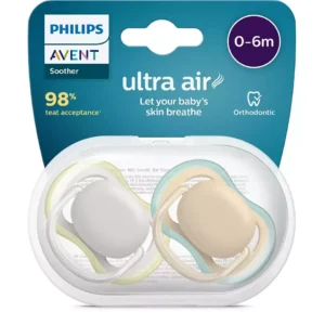 Lot de 2 Sucettes ultra air 0-6m Avent Philips