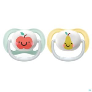 Lot de 2 Sucettes Ultra air 0-6m Fruits Avent Philips